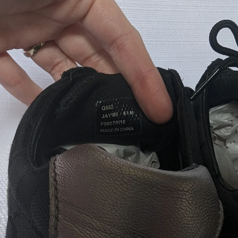 Black‎ Canvas and Suede Jayme Coach Sneakers